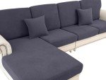 L Shape Washable Couch Cushion Covers - Dark Grey