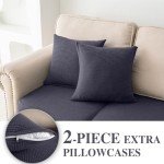 L Shape Washable Couch Cushion Covers - Dark Grey