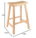 Winsome Satori 24-Inch Saddle Seat Counter Stool