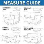 4-Piece Stretch Sofa Cover Set - Light Gray