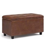 Cosmopolitan Wide Rectangle Storage Ottoman - Distressed Saddle Brown