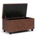 Cosmopolitan Wide Rectangle Storage Ottoman - Distressed Saddle Brown