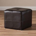 Nox Small Dark Brown Leather Ottoman