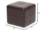 Nox Small Dark Brown Leather Ottoman