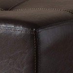 Nox Small Dark Brown Leather Ottoman