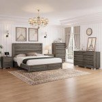 Farmhouse 5-Piece Bedroom Set in Rustic Grey