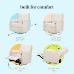 Ethan Swivel Recliner in Cream Linen