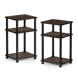 3-Tier Turn-N-Tube End Table Set, Columbia Walnut