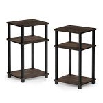 3-Tier Turn-N-Tube End Table Set, Columbia Walnut