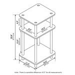 3-Tier Turn-N-Tube End Table Set, Columbia Walnut