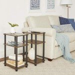 3-Tier Turn-N-Tube End Table Set, Columbia Walnut