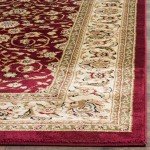 Lyndhurst 5'3" x 7'6" Red & Ivory Area Rug