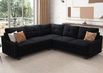 Reversible L-Shaped Convertible Sectional Sofa in Velvet