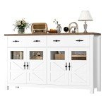 Modern White Sideboard Buffet Cabinet with Storage