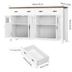 Modern White Sideboard Buffet Cabinet with Storage