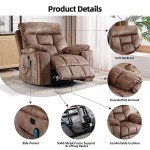 CANMOV Large Power Lift Recliner with Massage and Heat