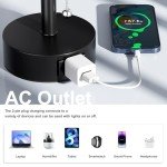 Set of 2 Bedside Table Lamps with Charging Port