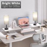 Set of 2 Bedside Table Lamps with Charging Port