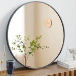 Black Round 24-Inch Wall Mirror for Any Room