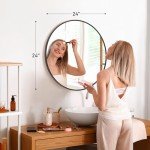 Black Round 24-Inch Wall Mirror for Any Room