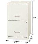 Lorell White 2-Drawer File Cabinet 14.2"x18"x24.5