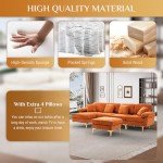 U-Shaped Velvet Sofa with Double Chaise Lounge