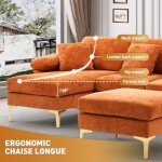 U-Shaped Velvet Sofa with Double Chaise Lounge