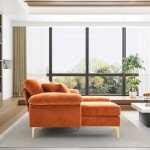 U-Shaped Velvet Sofa with Double Chaise Lounge