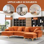 U-Shaped Velvet Sofa with Double Chaise Lounge