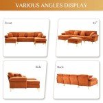 U-Shaped Velvet Sofa with Double Chaise Lounge
