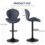 Set of 3 Modern Swivel Bar Stools in Grey