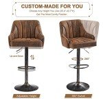 Adjustable Dark Brown Bar Stools Set of 2
