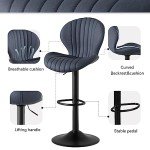 Set of 3 Modern Swivel Bar Stools in Grey
