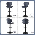 Set of 3 Modern Swivel Bar Stools in Grey