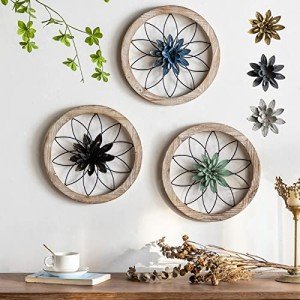 3-Piece Farmhouse Wall Decor with Interchangeable Flowers