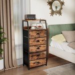 5-Drawer Vertical Fabric Dresser and Storage Tower