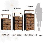 5-Drawer Vertical Fabric Dresser and Storage Tower