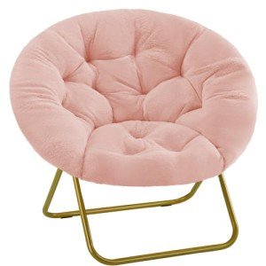 Cozy Faux Fur Saucer Chair - X-Large, Pink