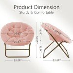 Cozy Faux Fur Saucer Chair - X-Large, Pink
