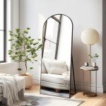 NicBex Black Arched Full Length Floor Mirror