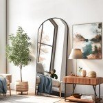 NicBex Black Arched Full Length Floor Mirror