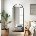 NicBex Black Arched Full Length Floor Mirror
