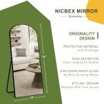 NicBex Black Arched Full Length Floor Mirror