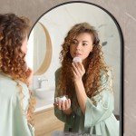 NicBex Black Arched Full Length Floor Mirror