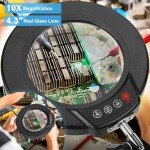 10X Magnifying Glass with Light and Clamp