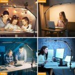 Adjustable LED Desk Lamp with Clamp and Flexibility