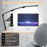 Adjustable LED Desk Lamp with Clamp and Flexibility