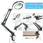 10X Magnifying Glass with Light and Clamp