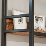 Industrial 6-Tier Corner Bookshelf with Metal Frame