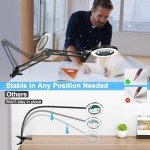10X Magnifying Glass with Light and Clamp